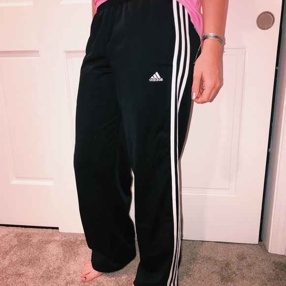 adidas wide leg track pants mens